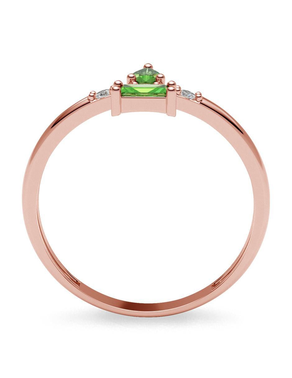 Anillo 14 k de oro zirconia brillante 3