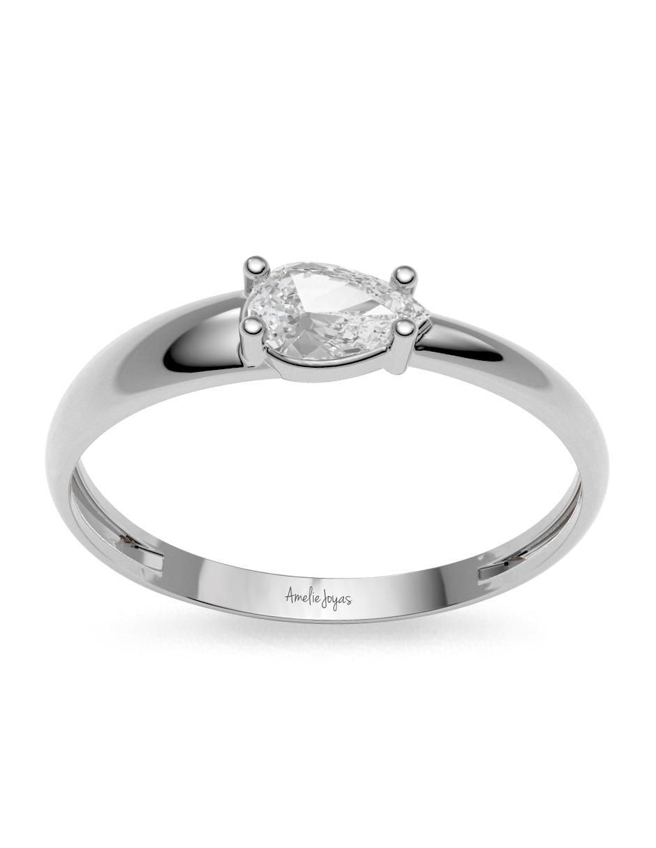 Anillo 14 k de oro zirconia brillante 2