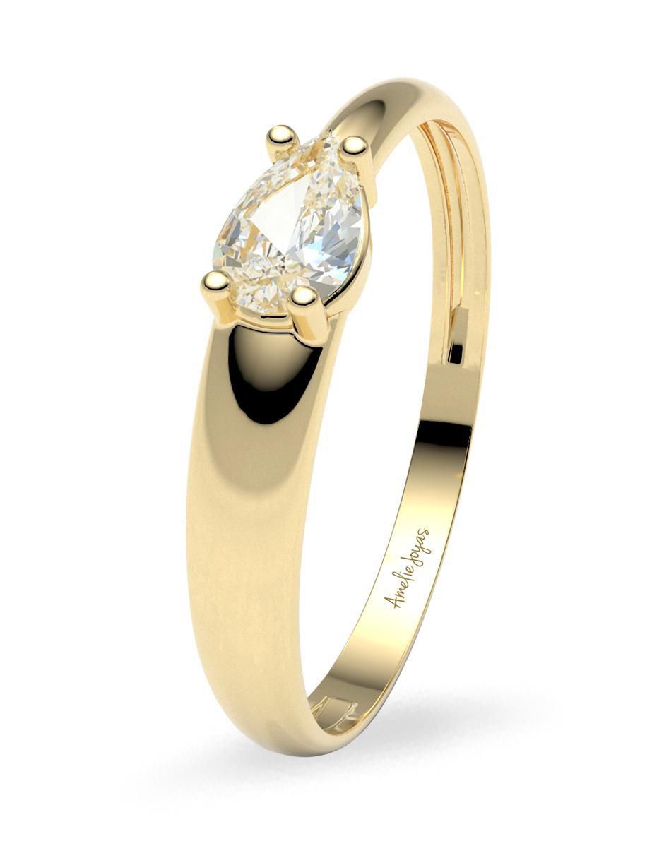 Anillo 14 k de oro zirconia brillante 4