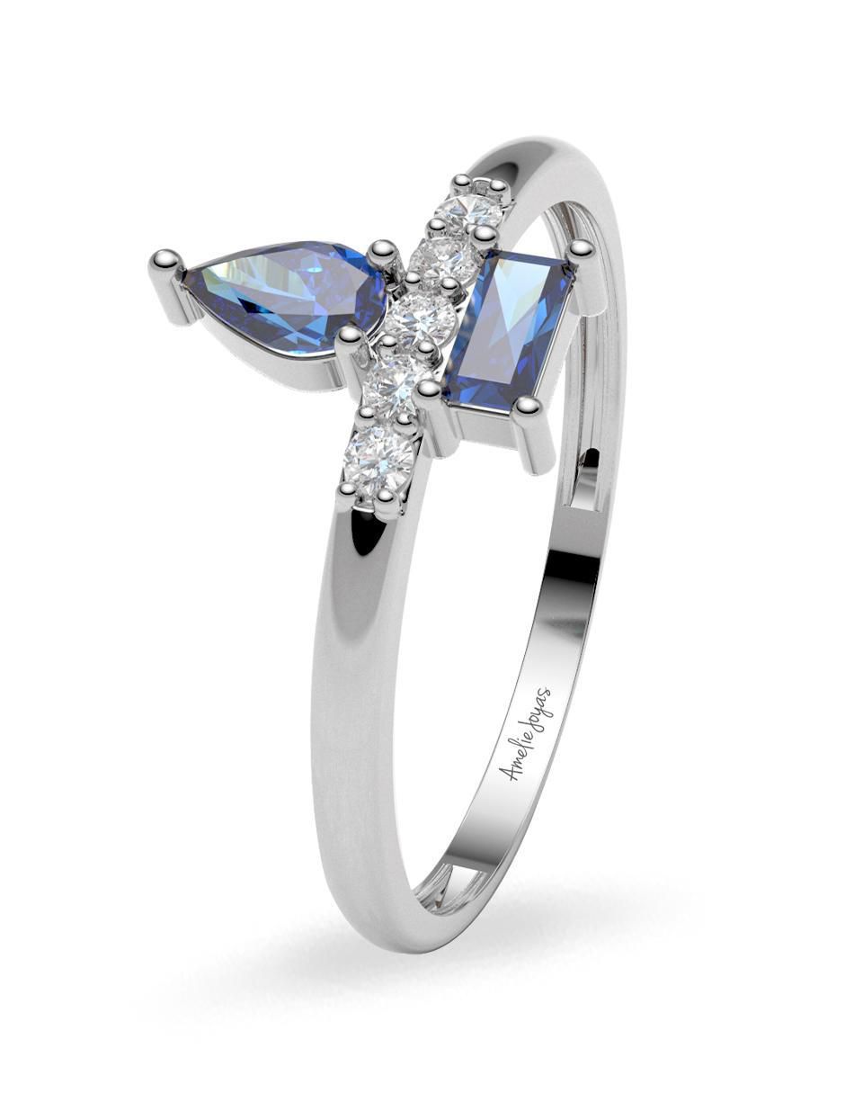 Anillo 14 k de oro zirconia brillante 2