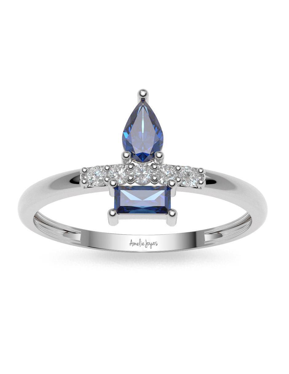 Anillo 14 k de oro zirconia brillante 4