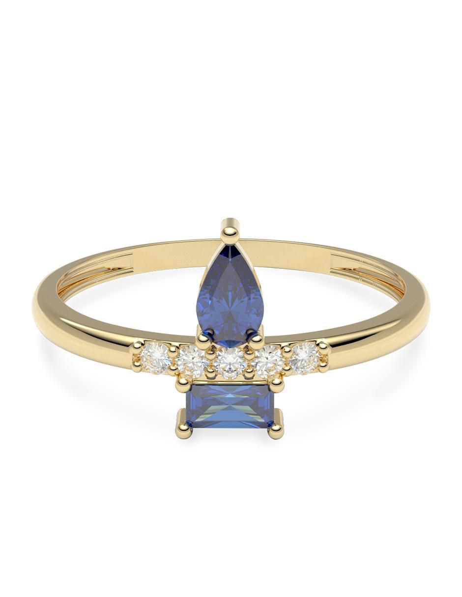 Anillo 14 k de oro zirconia brillante Anillo 14 k de oro zirconia brillante