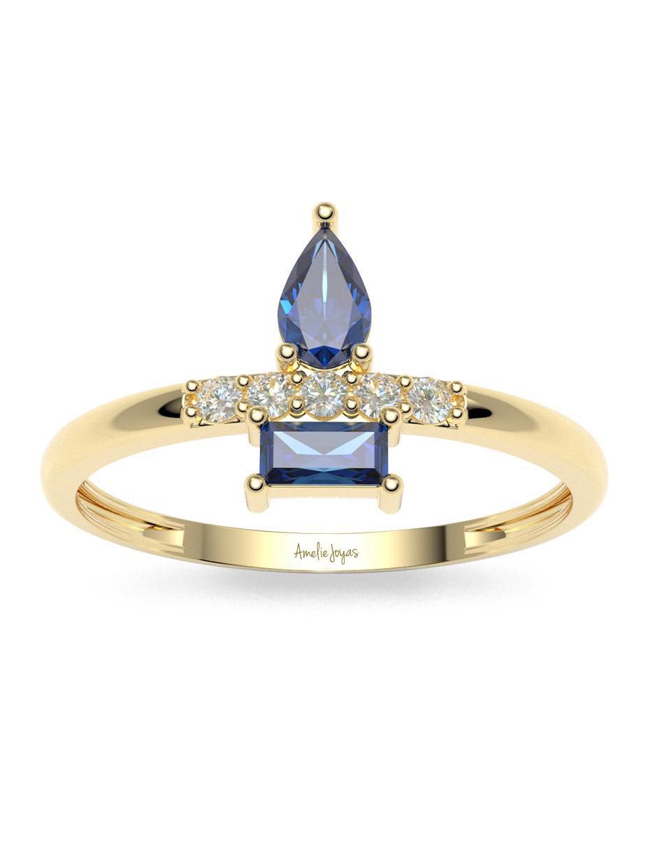 Anillo "de (si aplica)" redondo amelie joyas sin colección sin licencia 14 k "de" oro zirconia