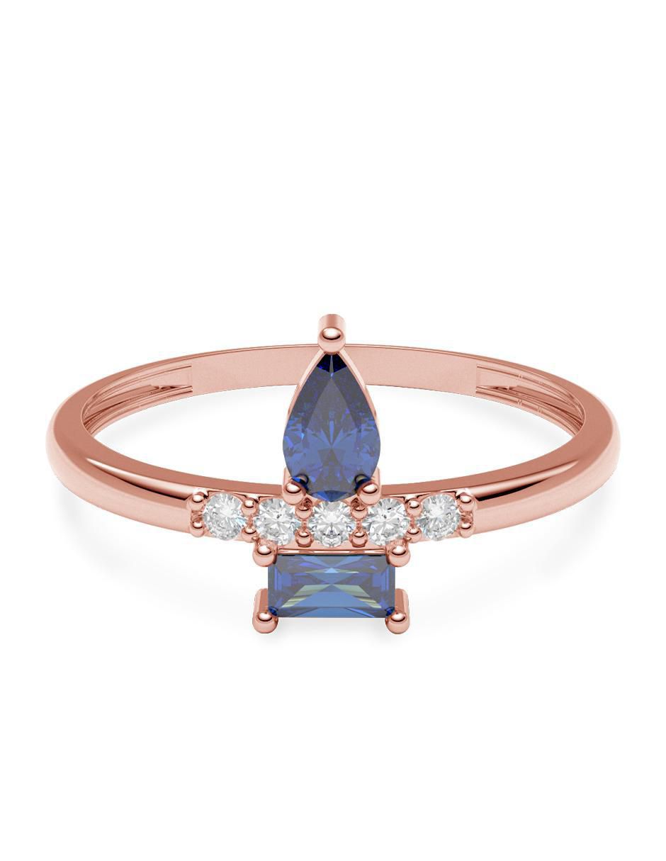 Anillo 14 k de oro zirconia brillante