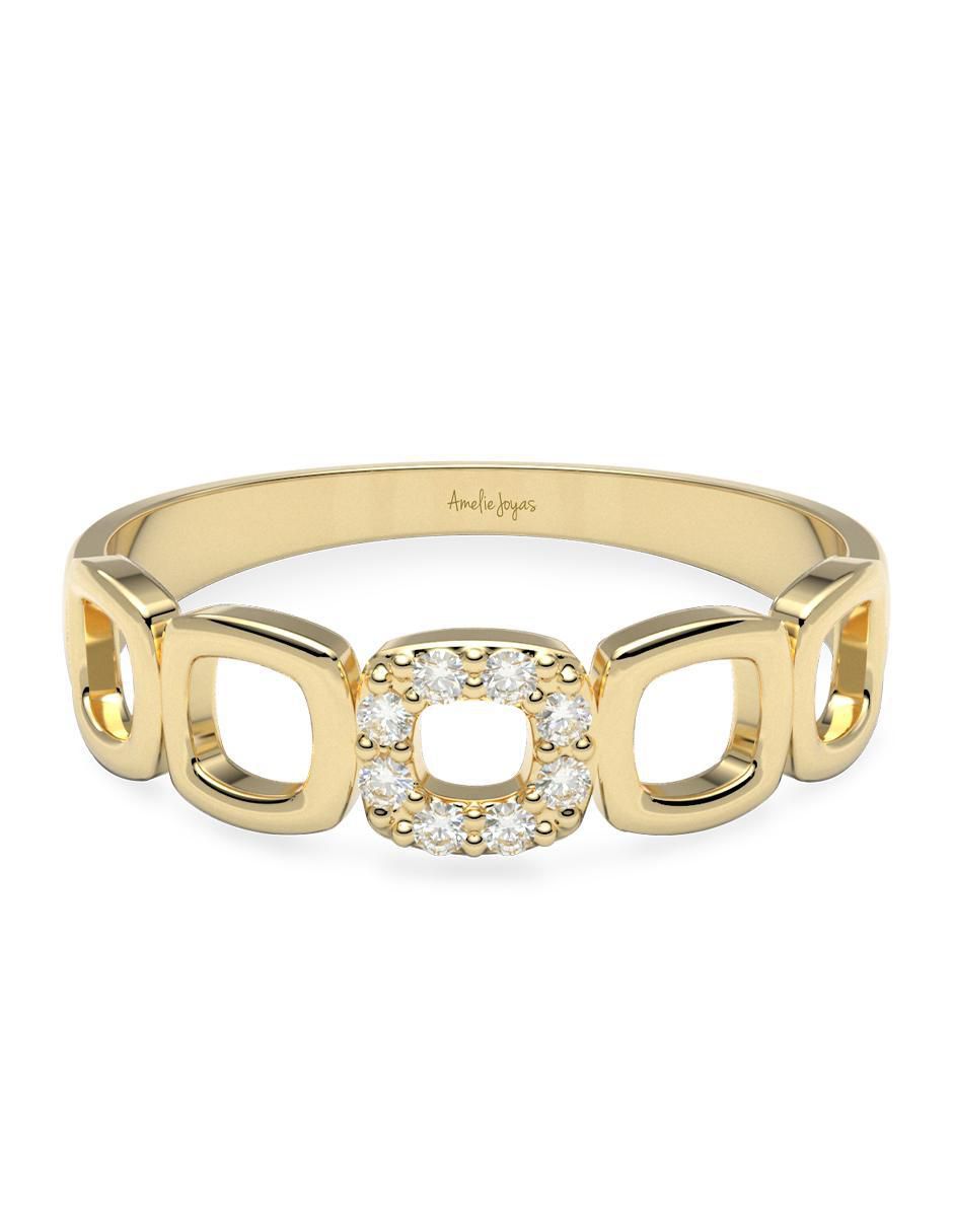Anillo 14 k de oro zirconia brillante Anillo 14 k de oro zirconia brillante