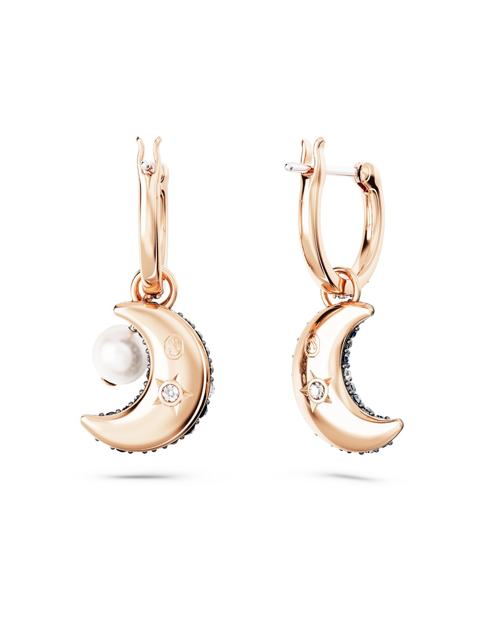 Aretes de luna con acabado pavé 3