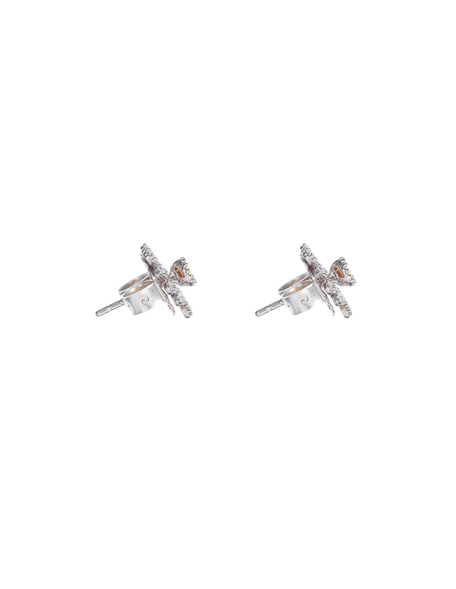 Aretes de flor Florecer de plata P 925 con acabado plateado zirconia 3