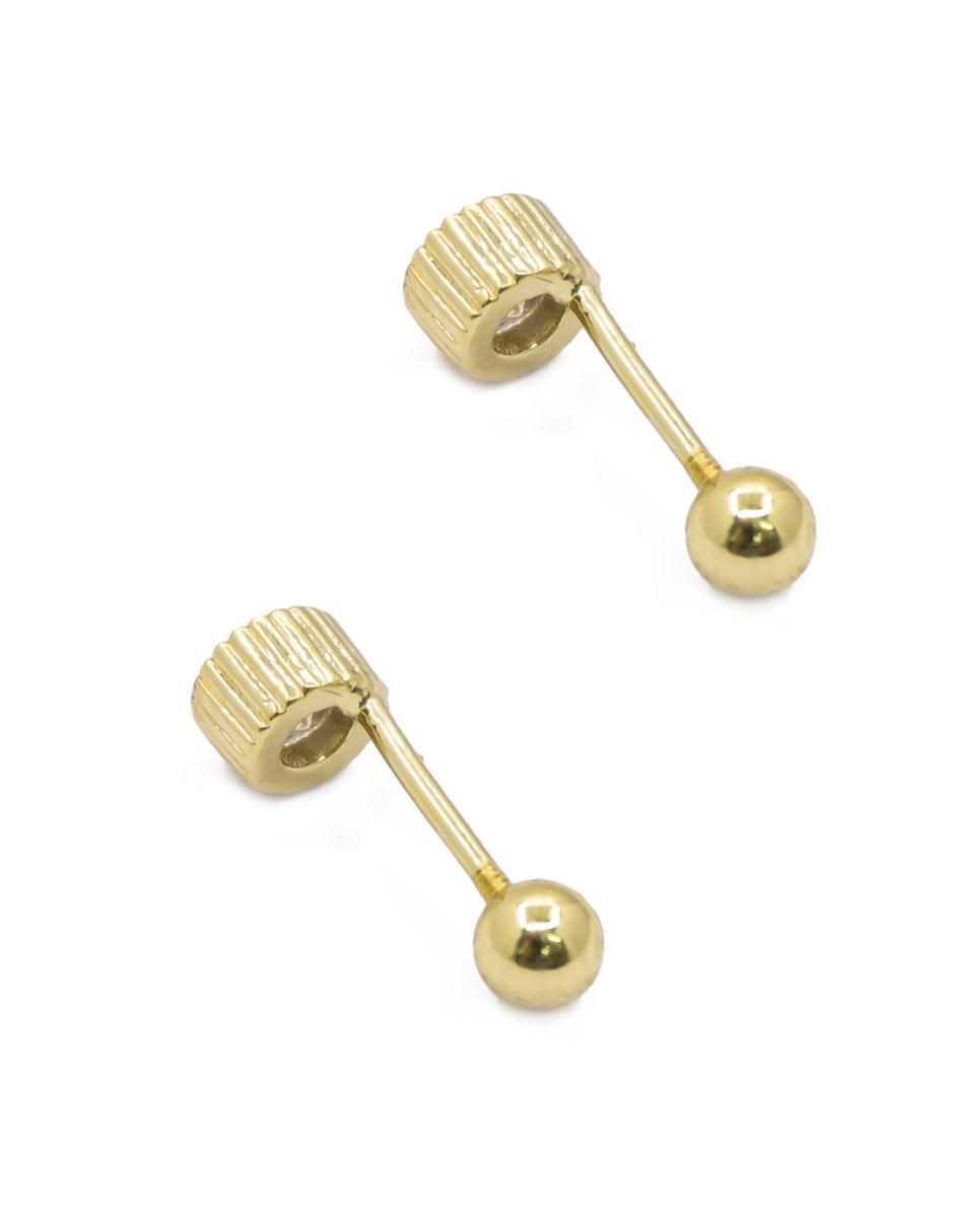 Aretes Tendencias con acabado chapa de oro zirconia 2