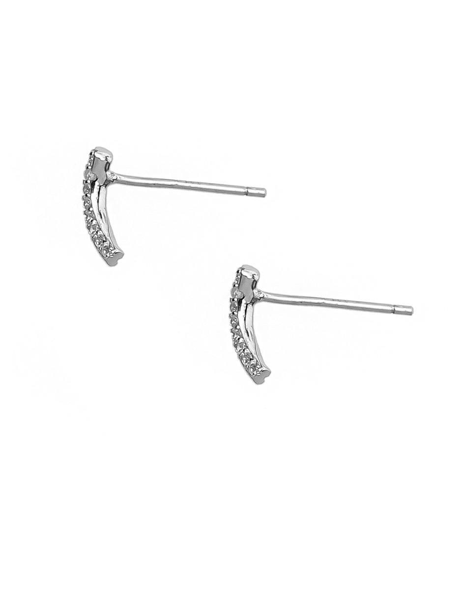 Aretes de plata P 925 con acabado plateado zirconia 2