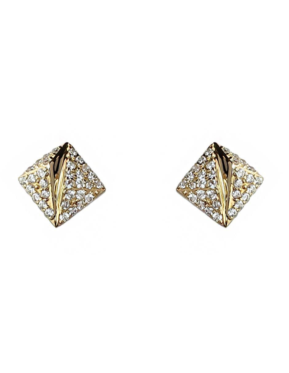 Aretes de plata P 925 con acabado brillante zirconia