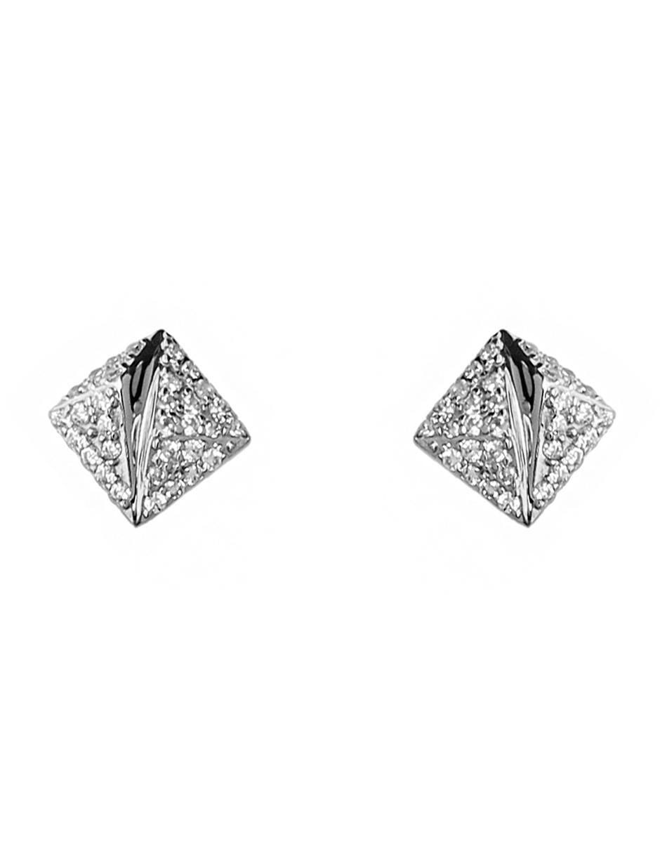Aretes de plata P 925 con acabado plateado zirconia Aretes de plata P 925 con acabado plateado zirconia