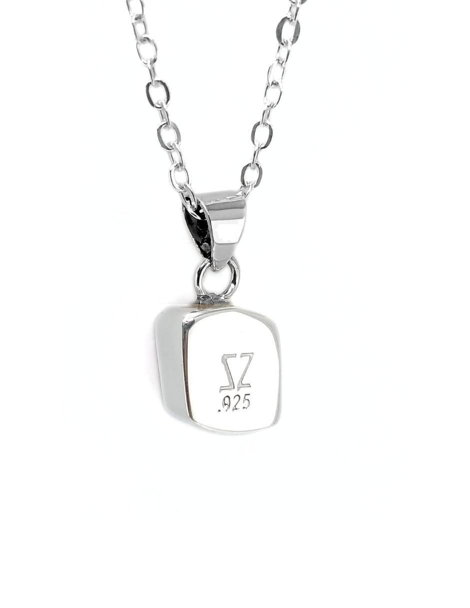 Aretes y collar hexagonal Fancy de plata P925 cristal 4