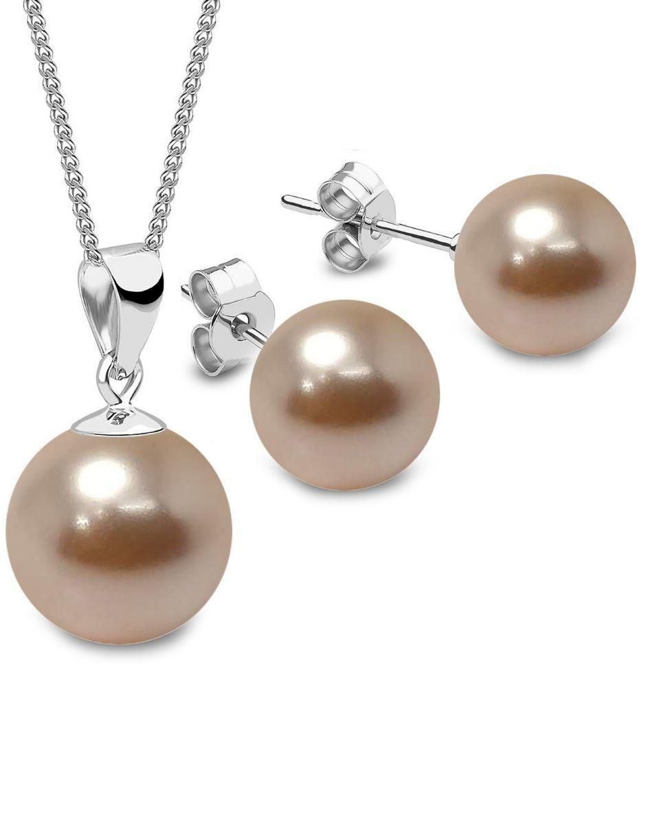 Aretes y collar Pearls de plata P 925 cristal 6