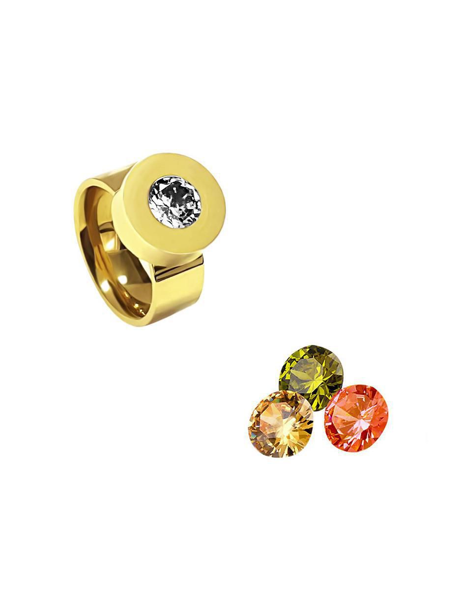 Anillo multi gemas cristal brillante