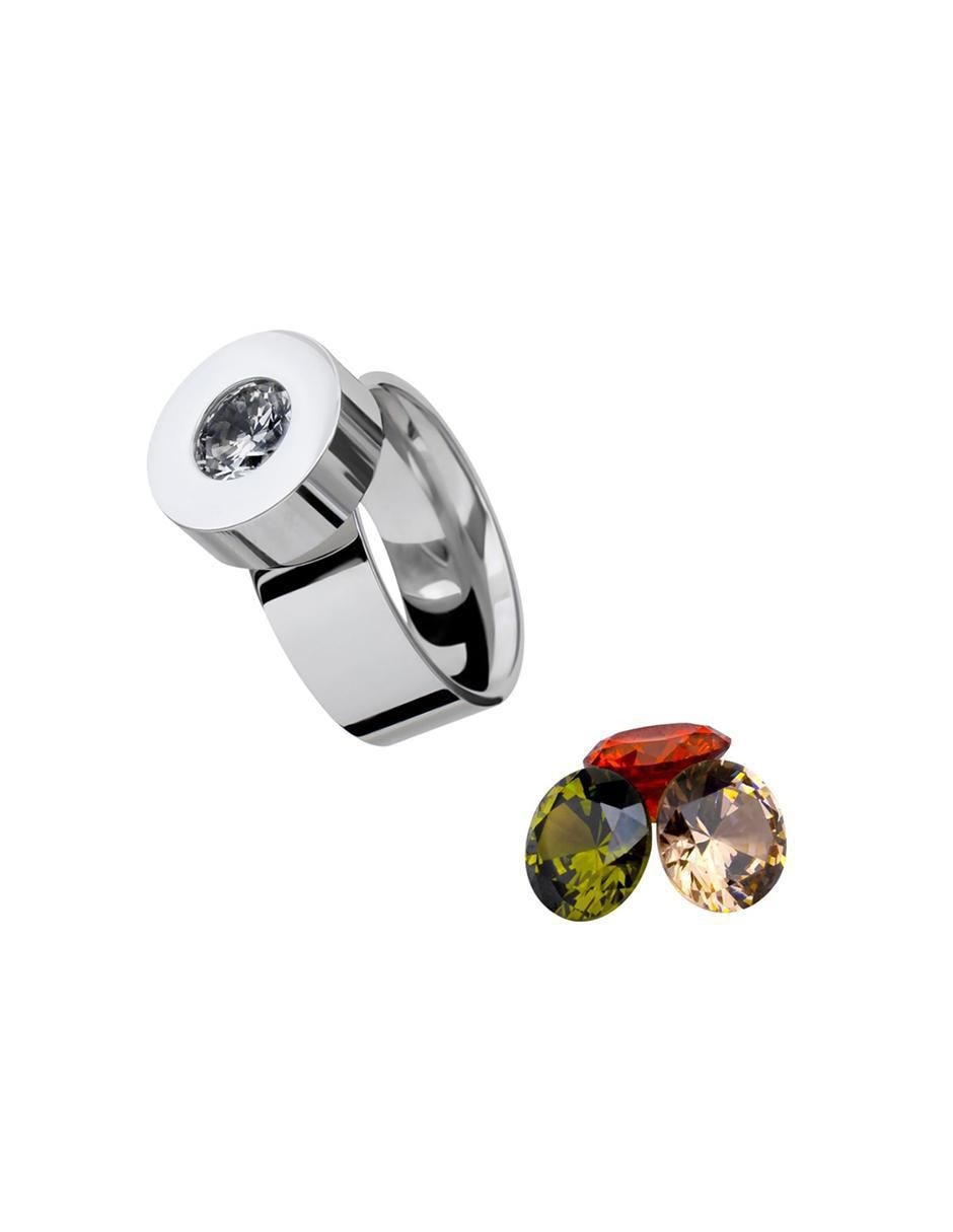 Anillo multi gemas cristal brillante