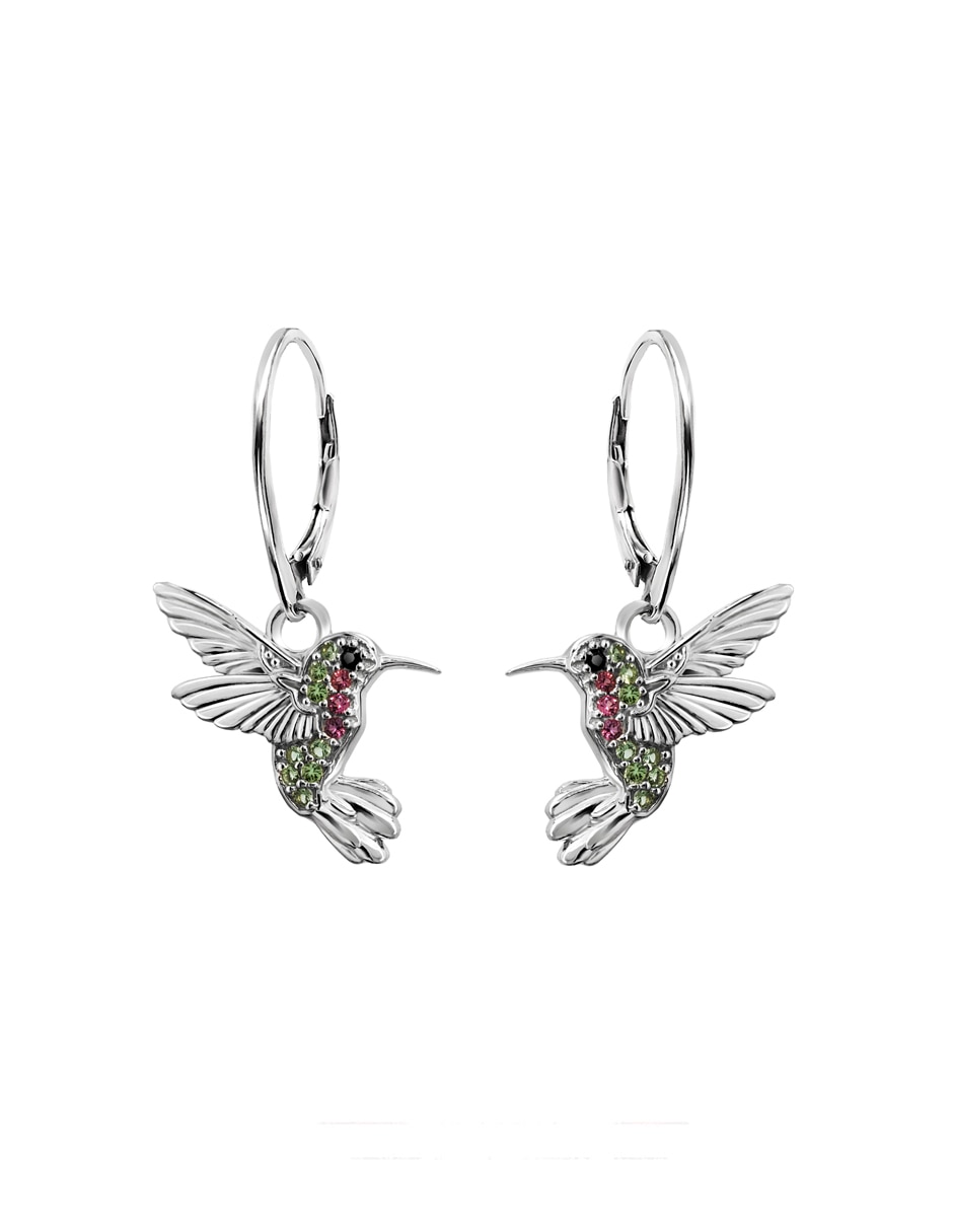 Aretes de flor Florecer de plata P 925 con acabado plateado zirconia 2