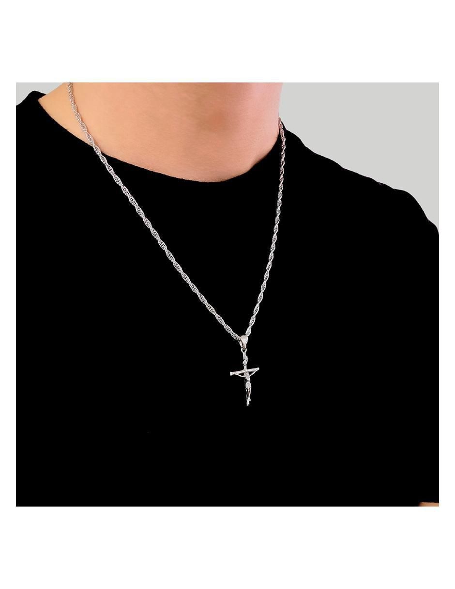 Collar con dije de cruz de plata P 925 3