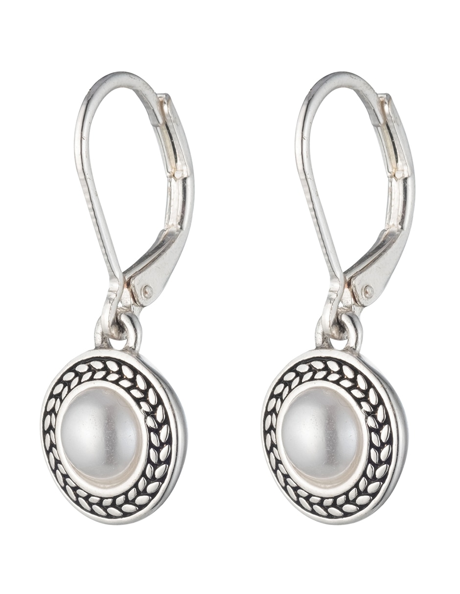 Aretes redondos Basic Pearl con acabado mate resina
