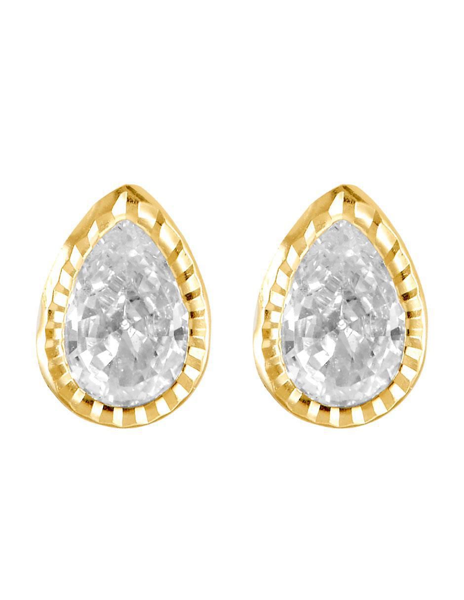Broqueles de gota de oro con acabado brillante zirconia Broqueles de gota de oro con acabado brillante zirconia