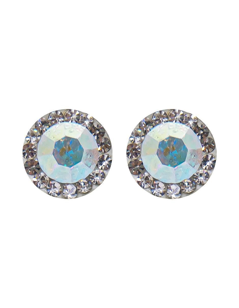 Broqueles redondos de oro con acabado brillante zirconia Broqueles redondos de oro con acabado brillante zirconia