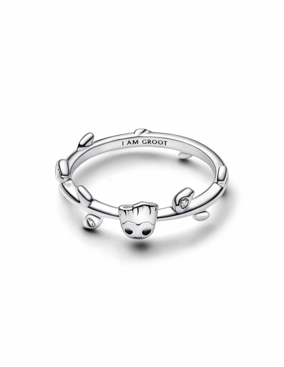 Anillo de hoja Marvel X Marvel de plata zirconia cúbica brillante