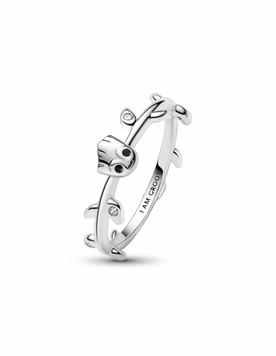 Anillo de hoja Marvel X Marvel de plata zirconia cúbica brillante 2