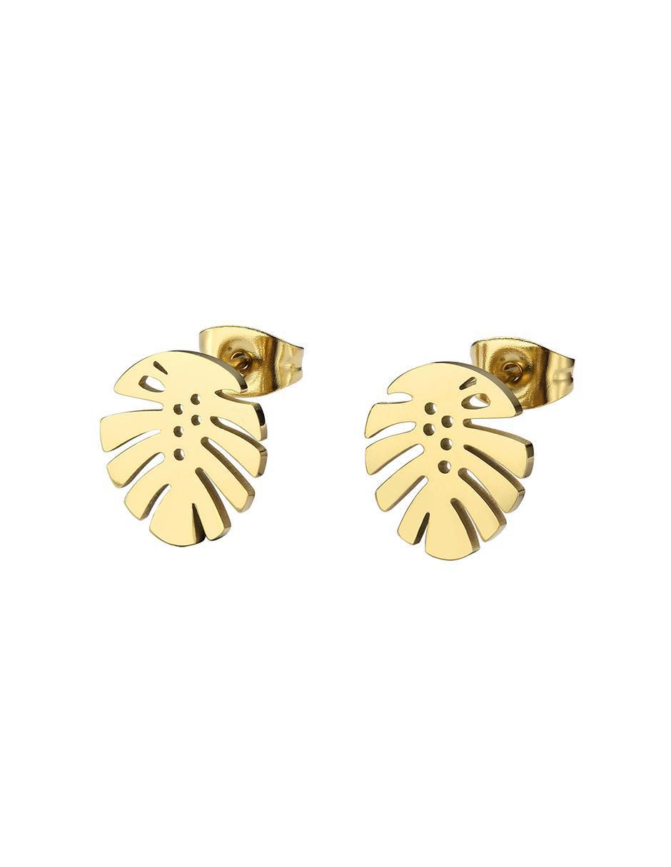 Aretes de hoja con acabado brillante 2