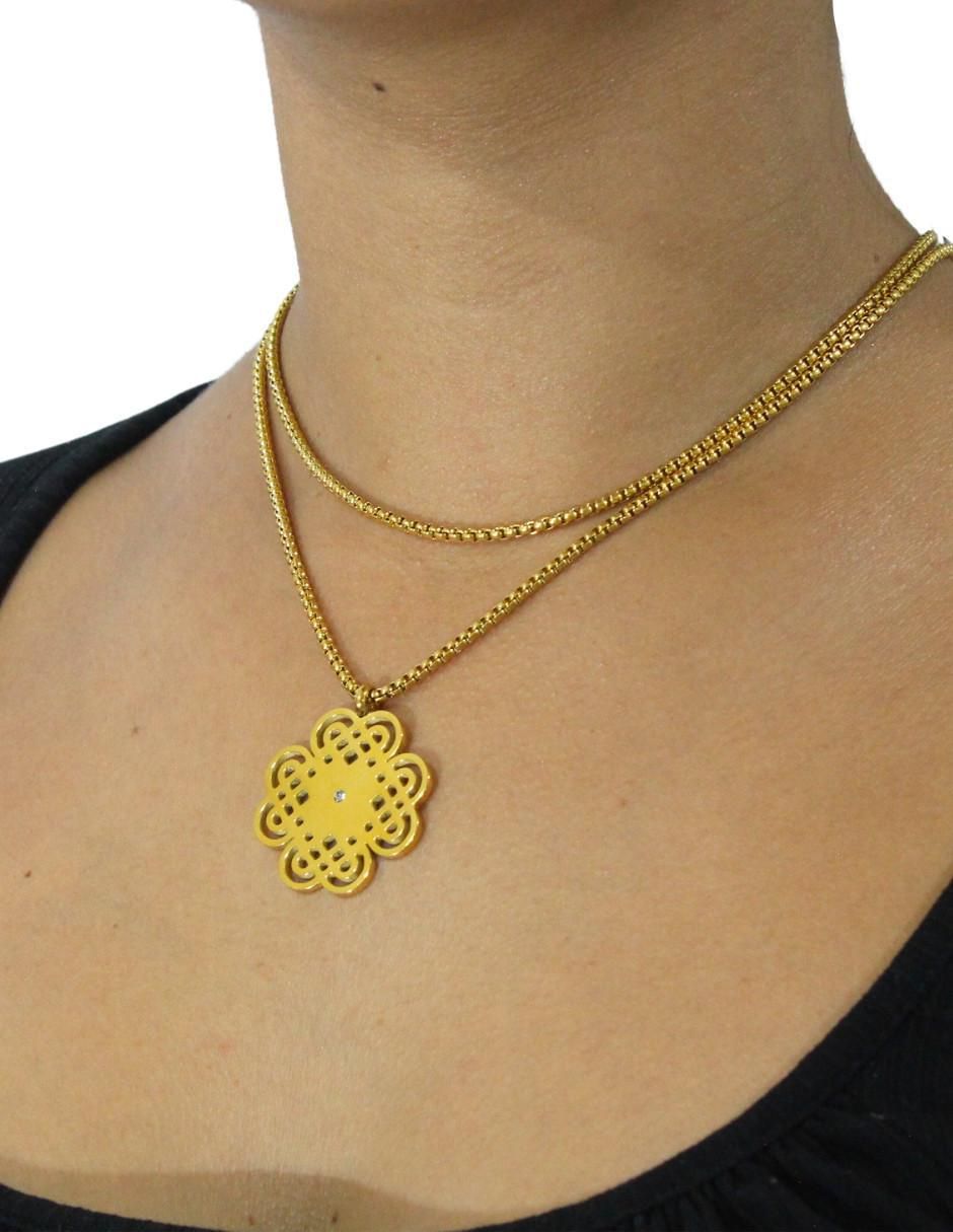Aretes y collar trébol semipreciosas 5