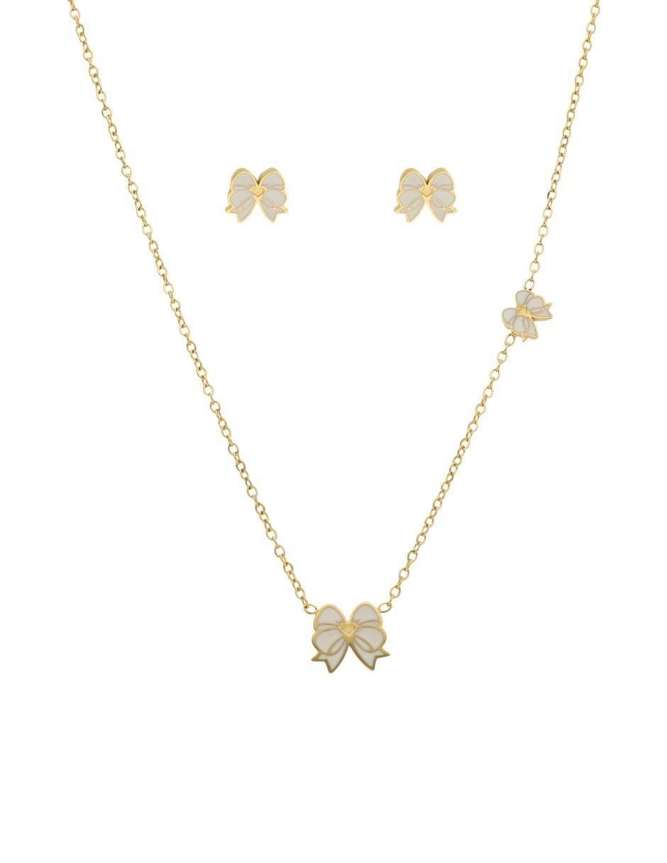 Aretes y collar de moño