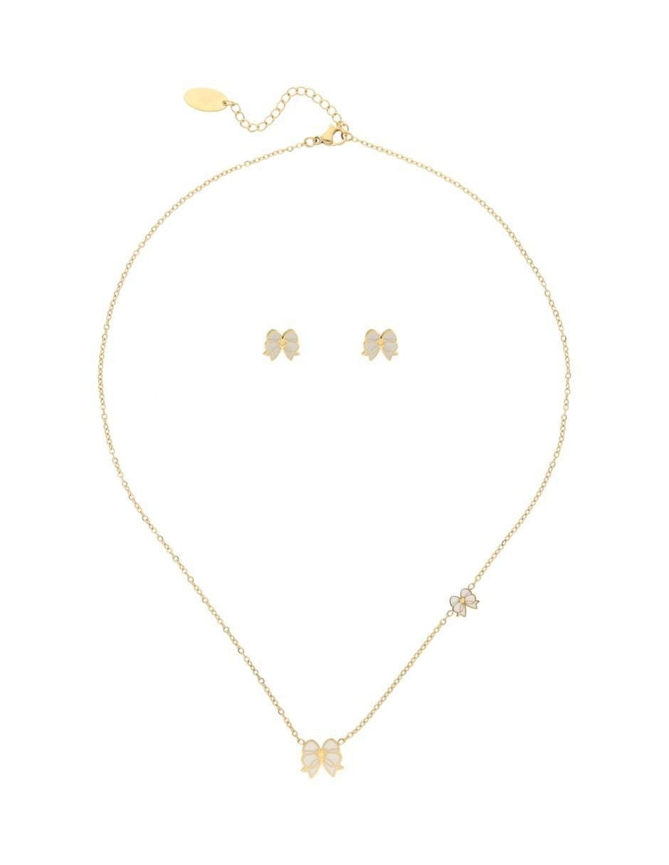 Aretes y collar de moño 2