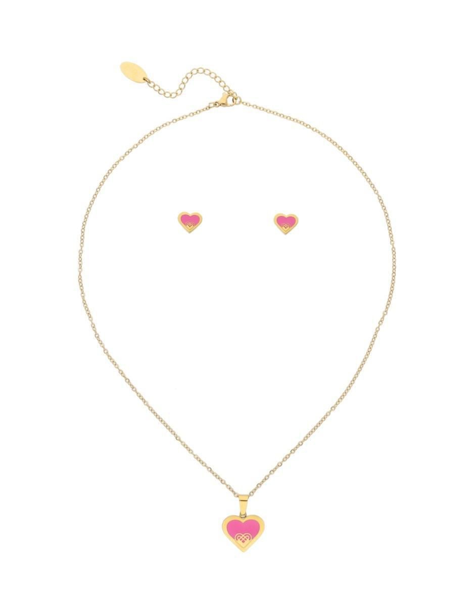 Aretes y collar de corazón 2