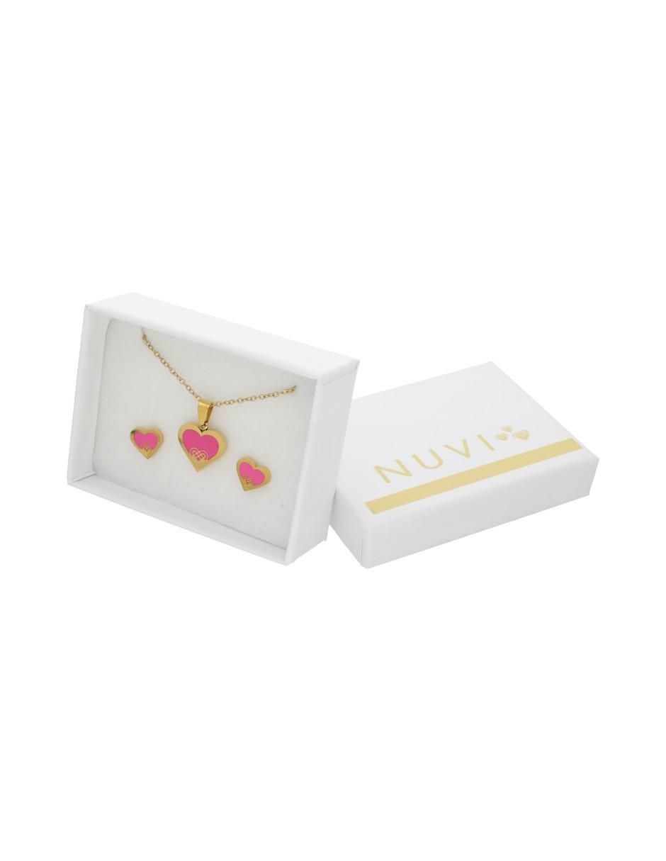 Aretes y collar de corazón 3