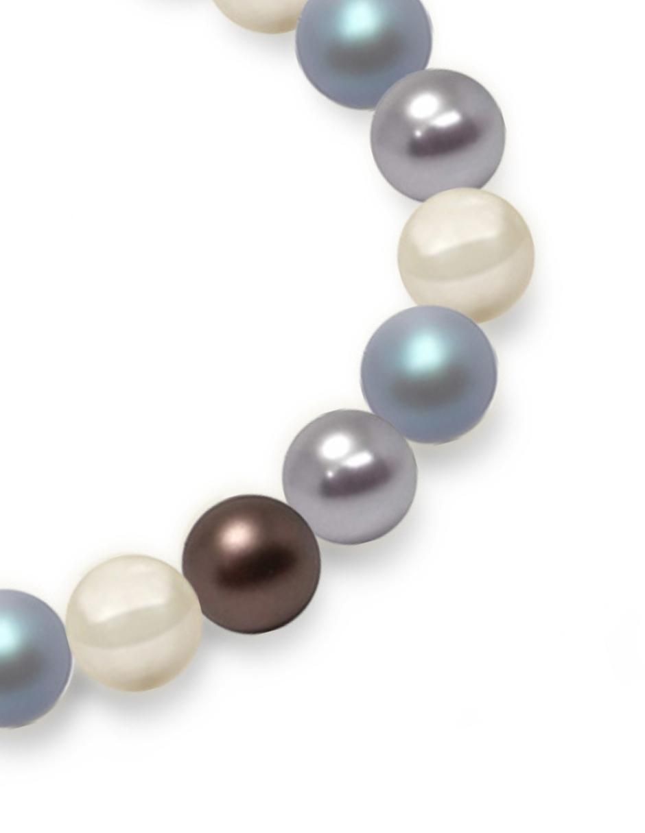 Pulsera de plata P 925 Perlas De Cristal con acabado brillante 2