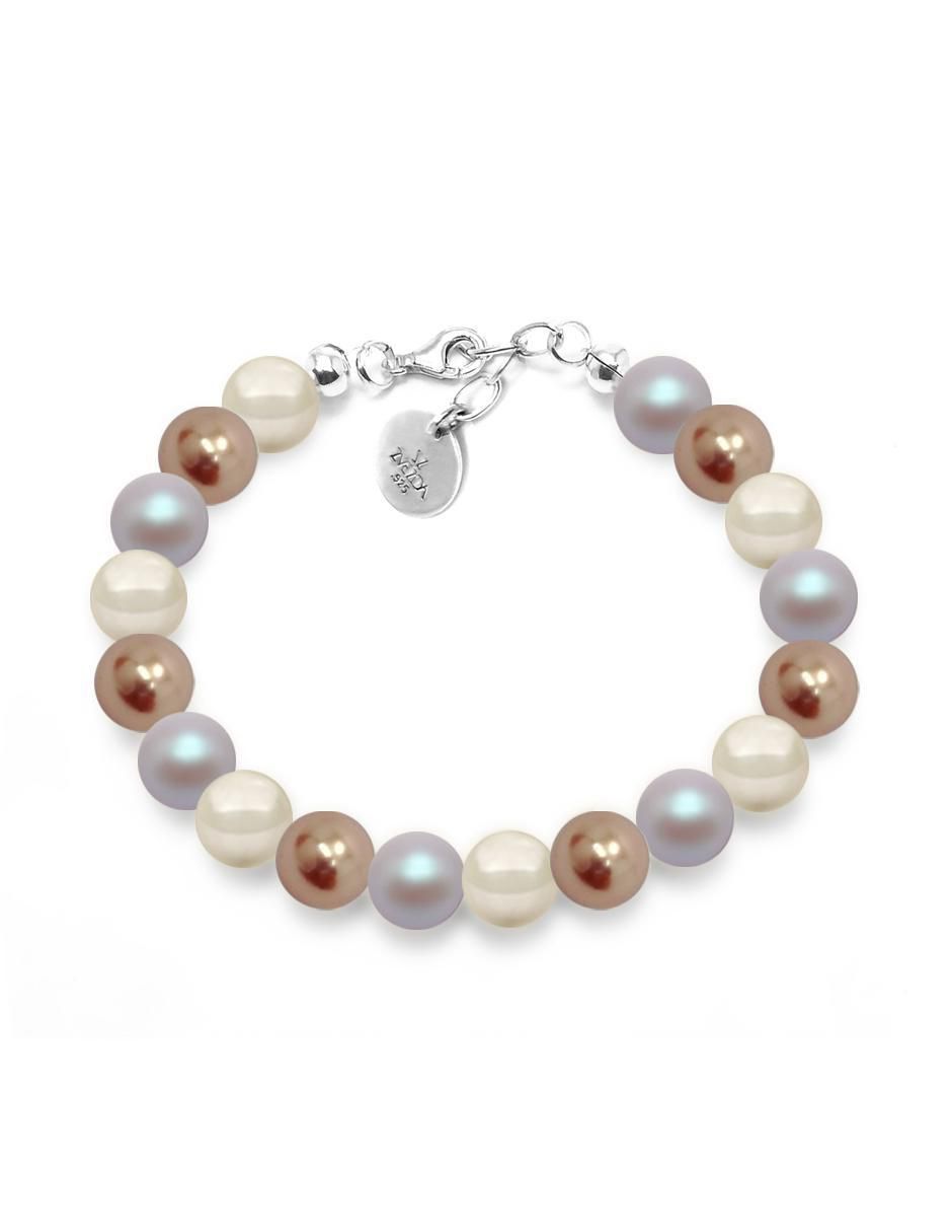 Pulsera de plata P 925 Perlas con acabado brillante