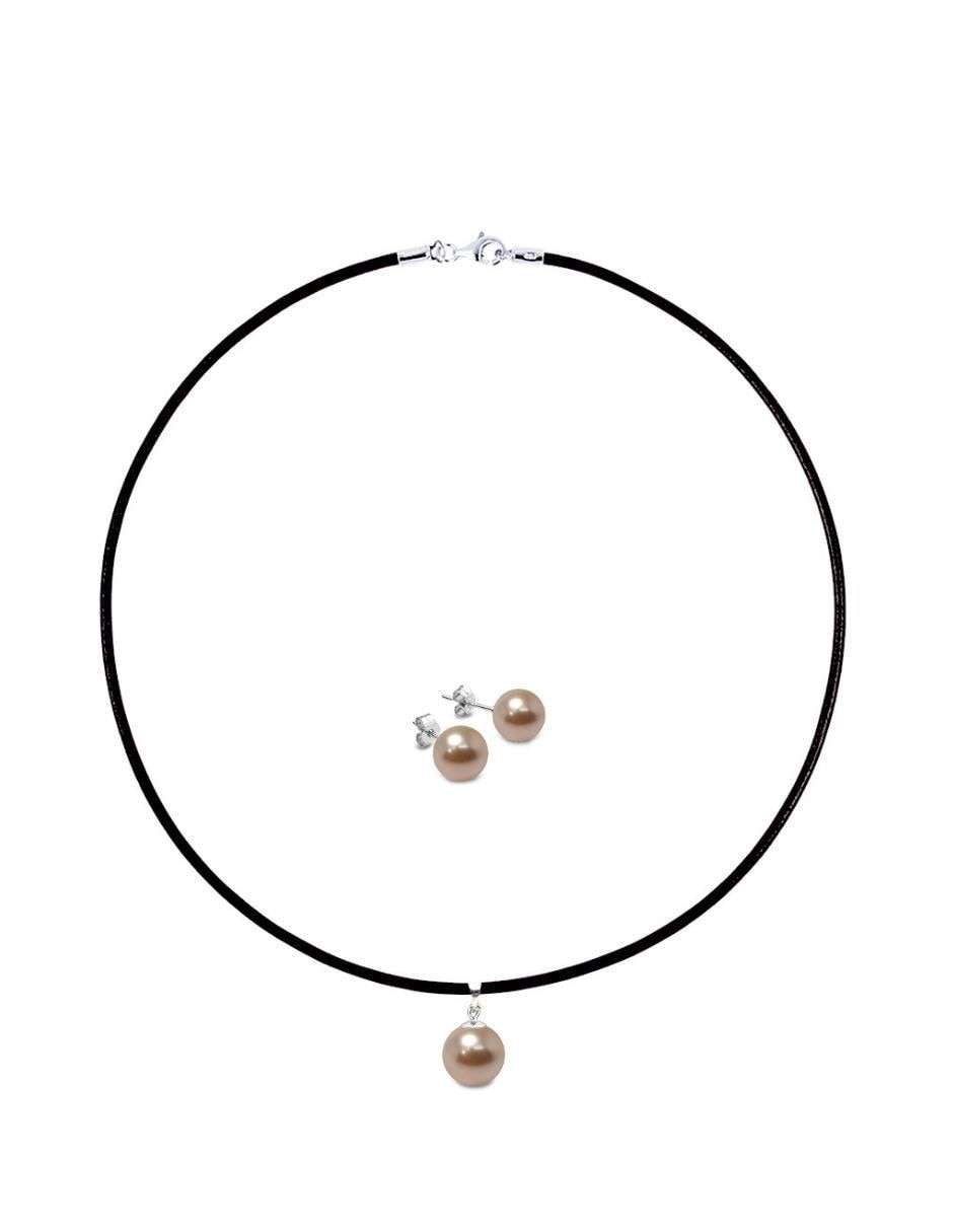 Aretes y collar circular Perlas de Cristal de plata P 925 cristal 2