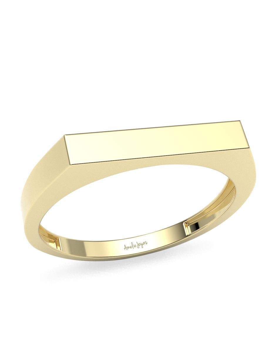 Anillo 14 k de oro brillante 4