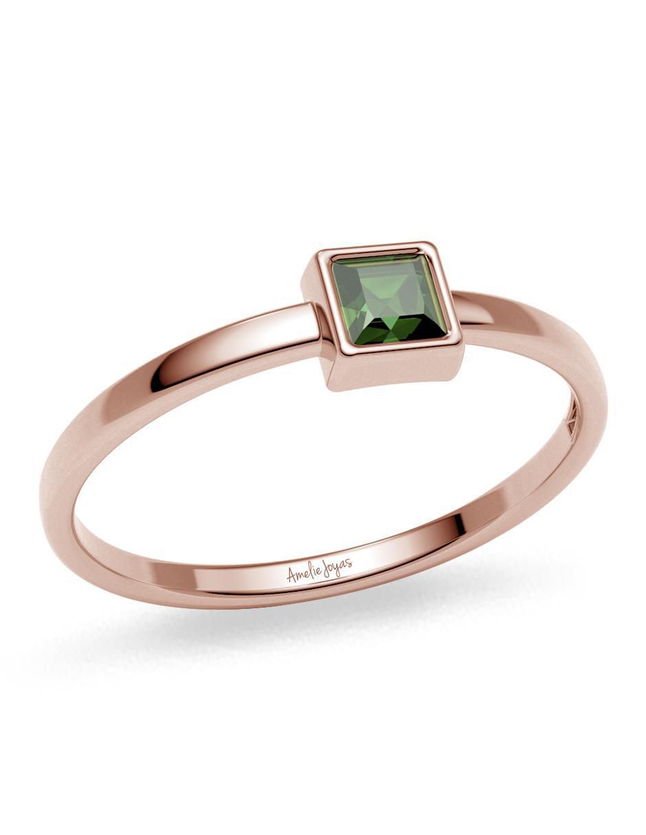 Anillo 14 k de oro zirconia brillante 4