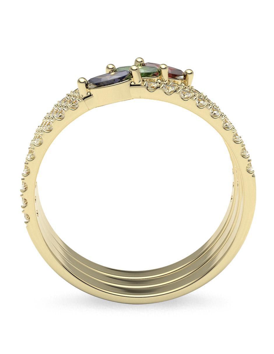 Anillo 14 k de oro zirconia brillante 3