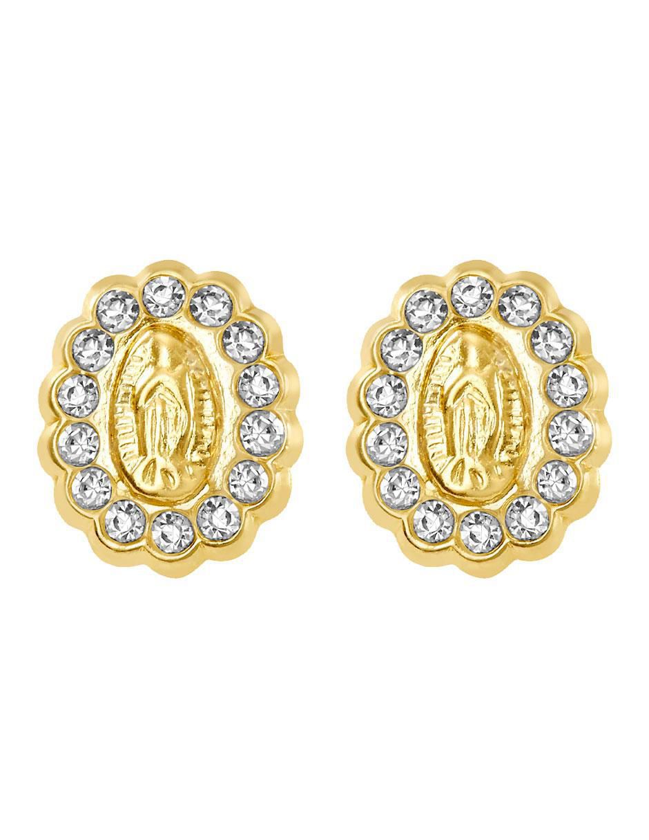 Broqueles ovalados de oro con acabado brillante zirconia Broqueles ovalados de oro con acabado brillante zirconia