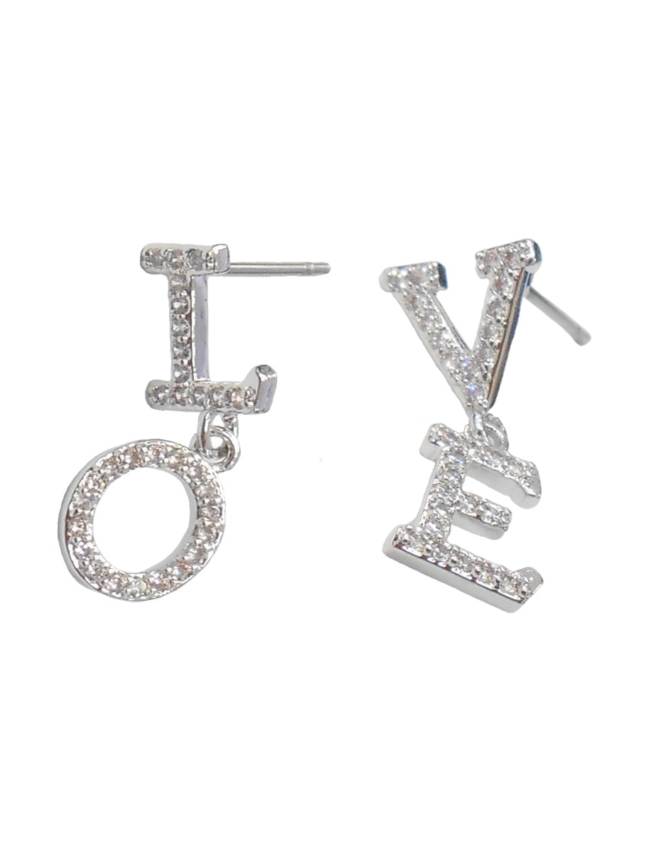 Aretes con acabado plateado cristal 1