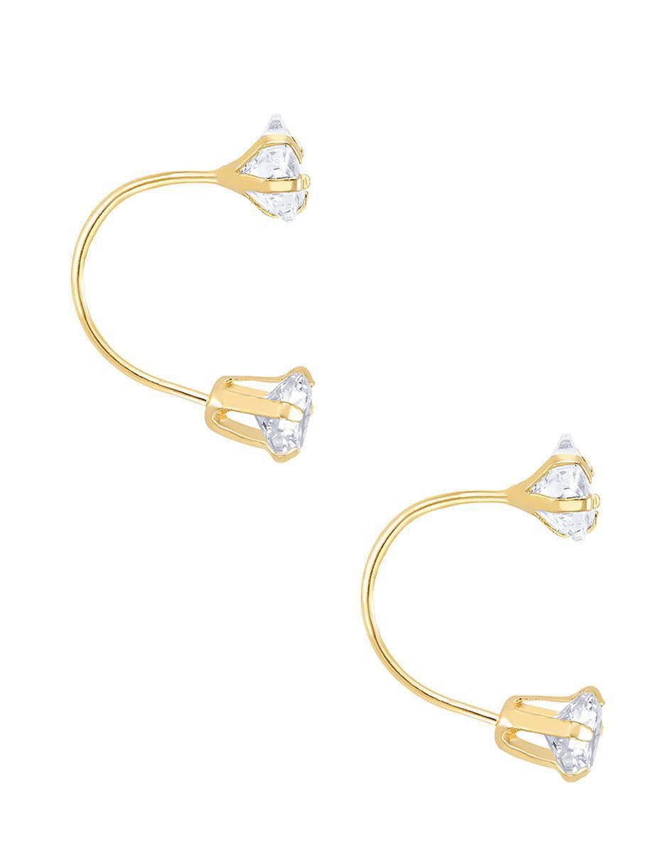 Broqueles de estrella de oro amarillo 10 K con acabado brillante zirconia