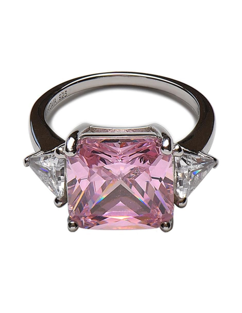 Anillo con gema rectangular Premium P 925 de plata zirconia brillante 1
