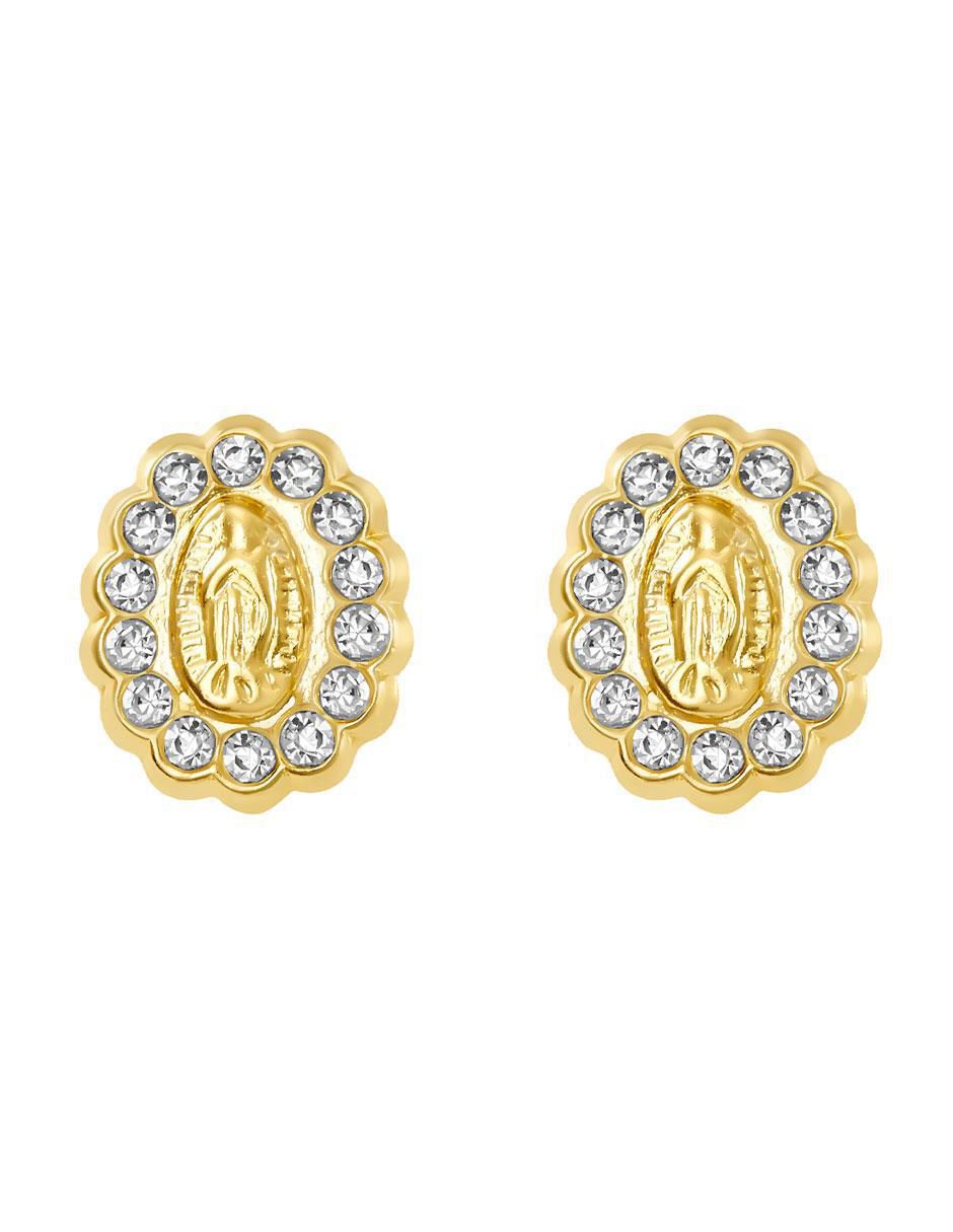 Broqueles ovalados de oro con acabado brillante zirconia Broqueles ovalados de oro con acabado brillante zirconia