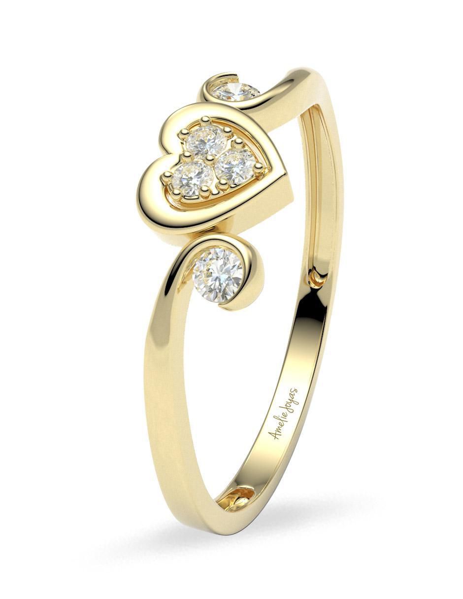 Anillo "de (si aplica)" redondo amelie joyas sin colección sin temática 14 k "de" oro zirconia