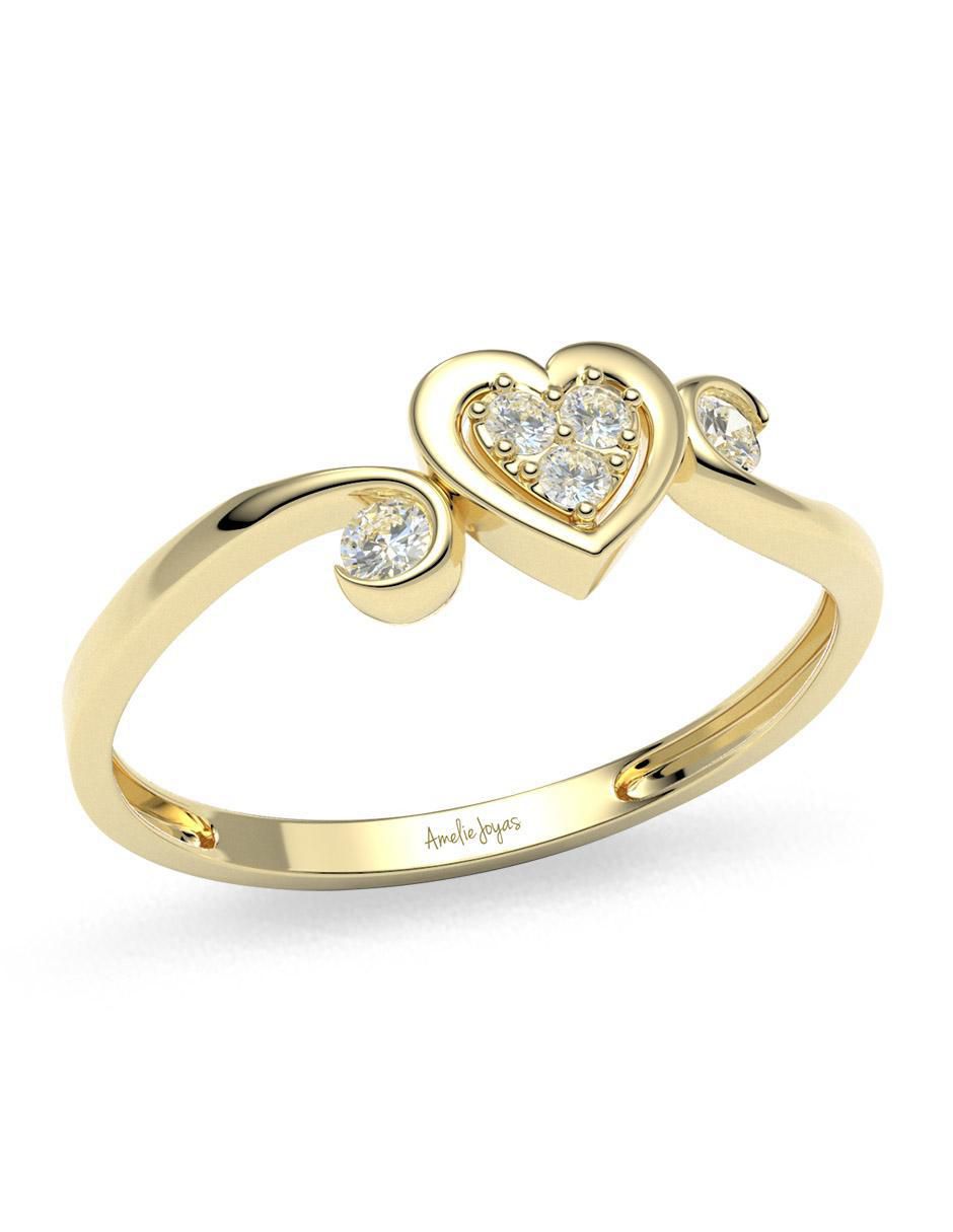Anillo "de (si aplica)" redondo amelie joyas sin colección sin temática 14 k "de" oro zirconia