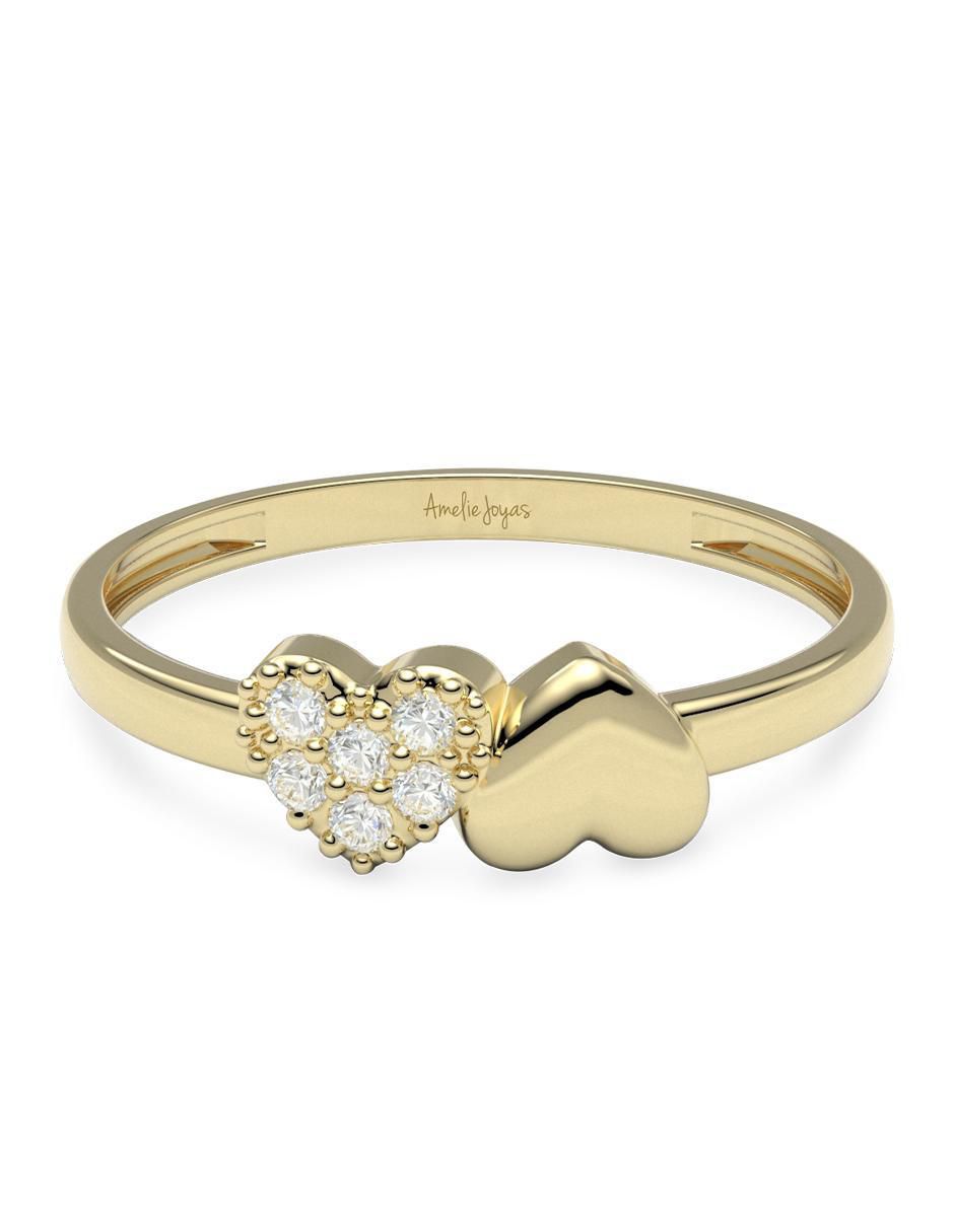 Anillo Amelie Joyas 14 k de oro zirconia