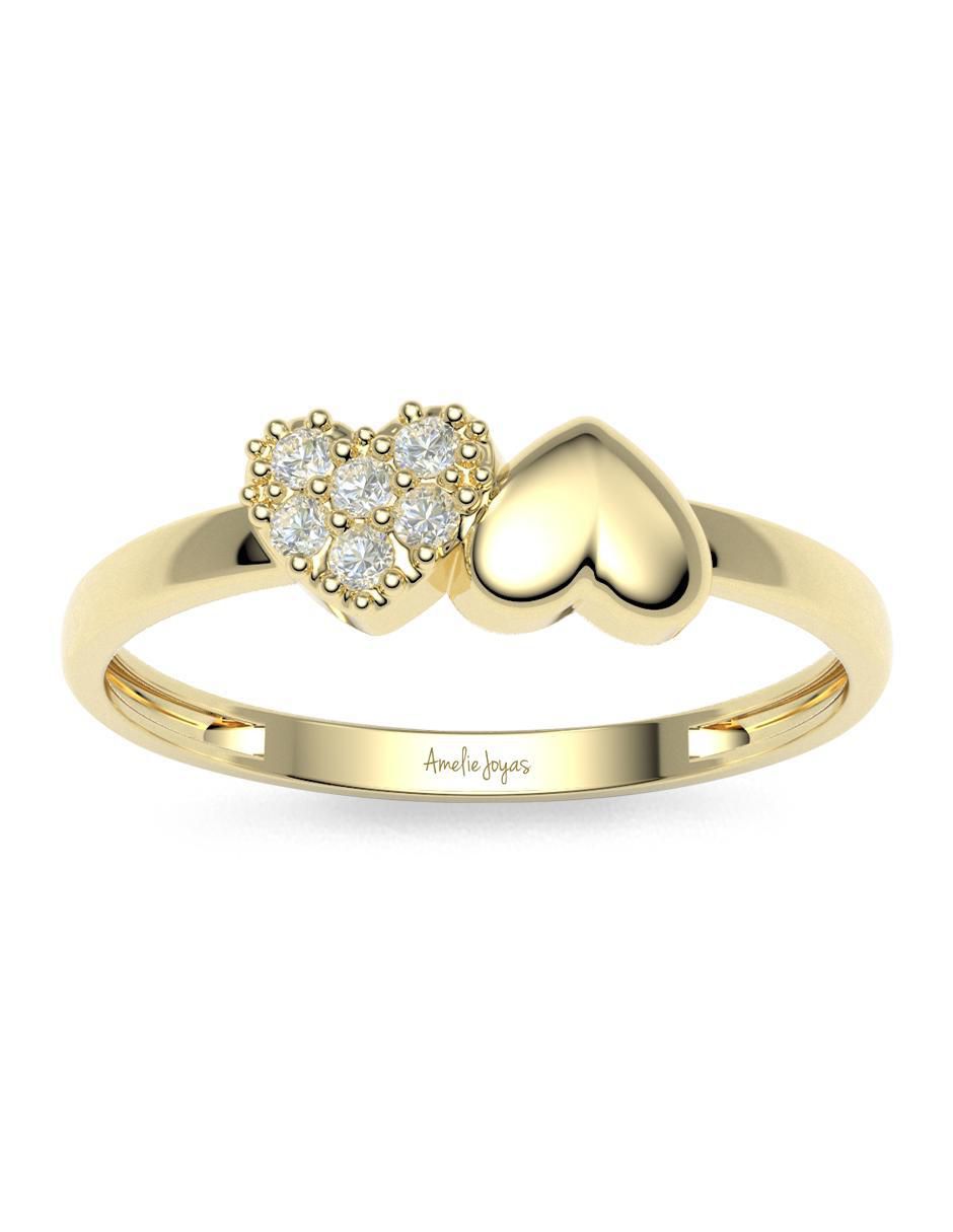 Anillo "de (si aplica)" redondo amelie joyas sin colección sin licencia 14 k "de" oro zirconia