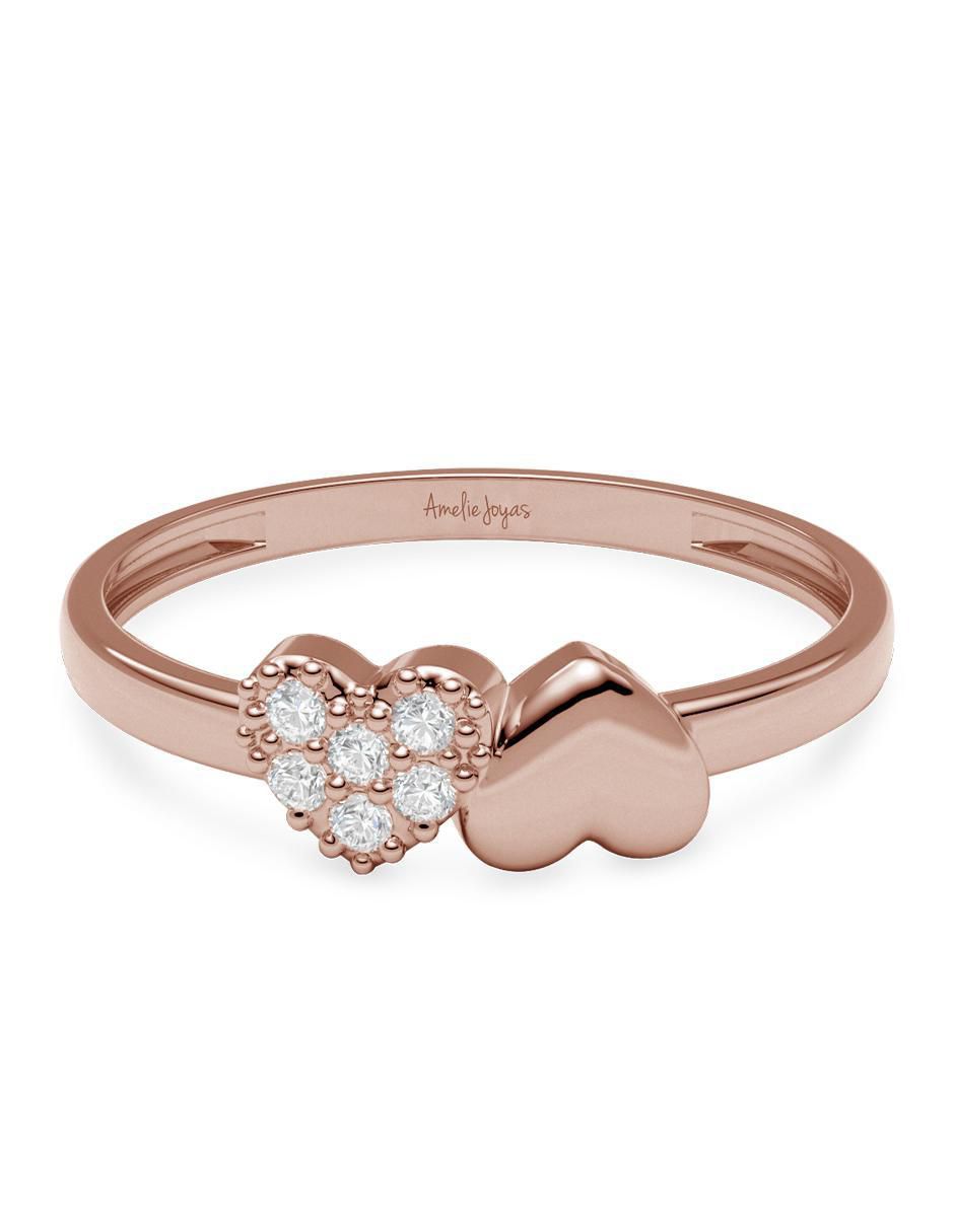 Anillo 14 k de oro zirconia brillante