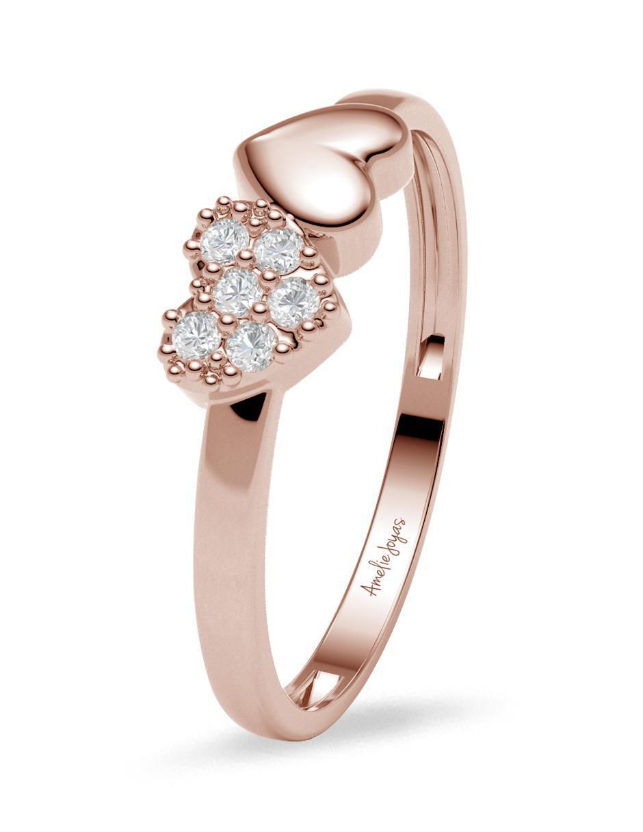 Anillo 14 k de oro zirconia brillante 2