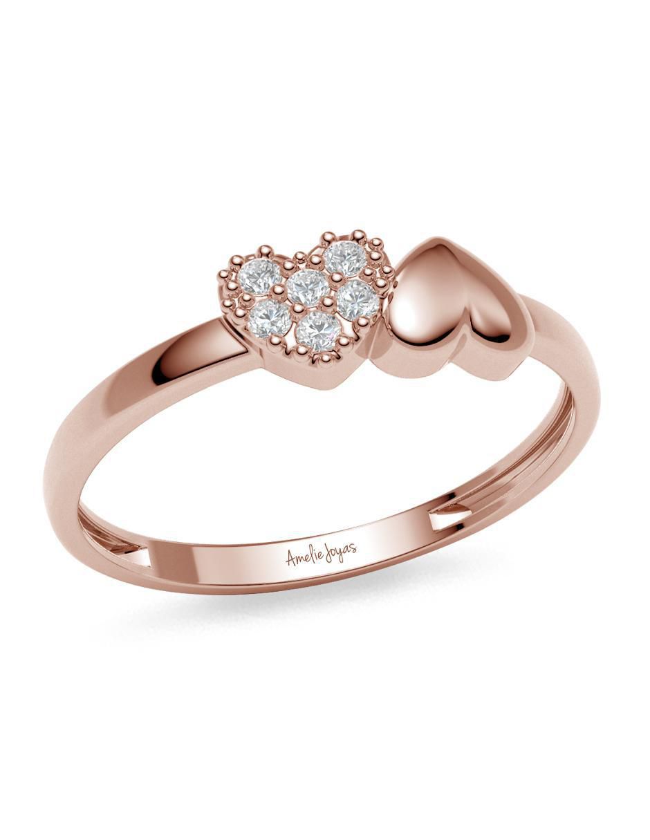 Anillo 14 k de oro zirconia brillante 3